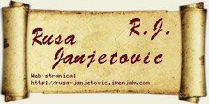 Rusa Janjetović vizit kartica